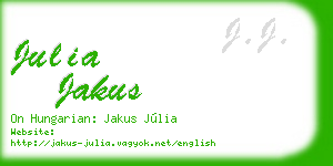 julia jakus business card