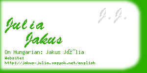 julia jakus business card